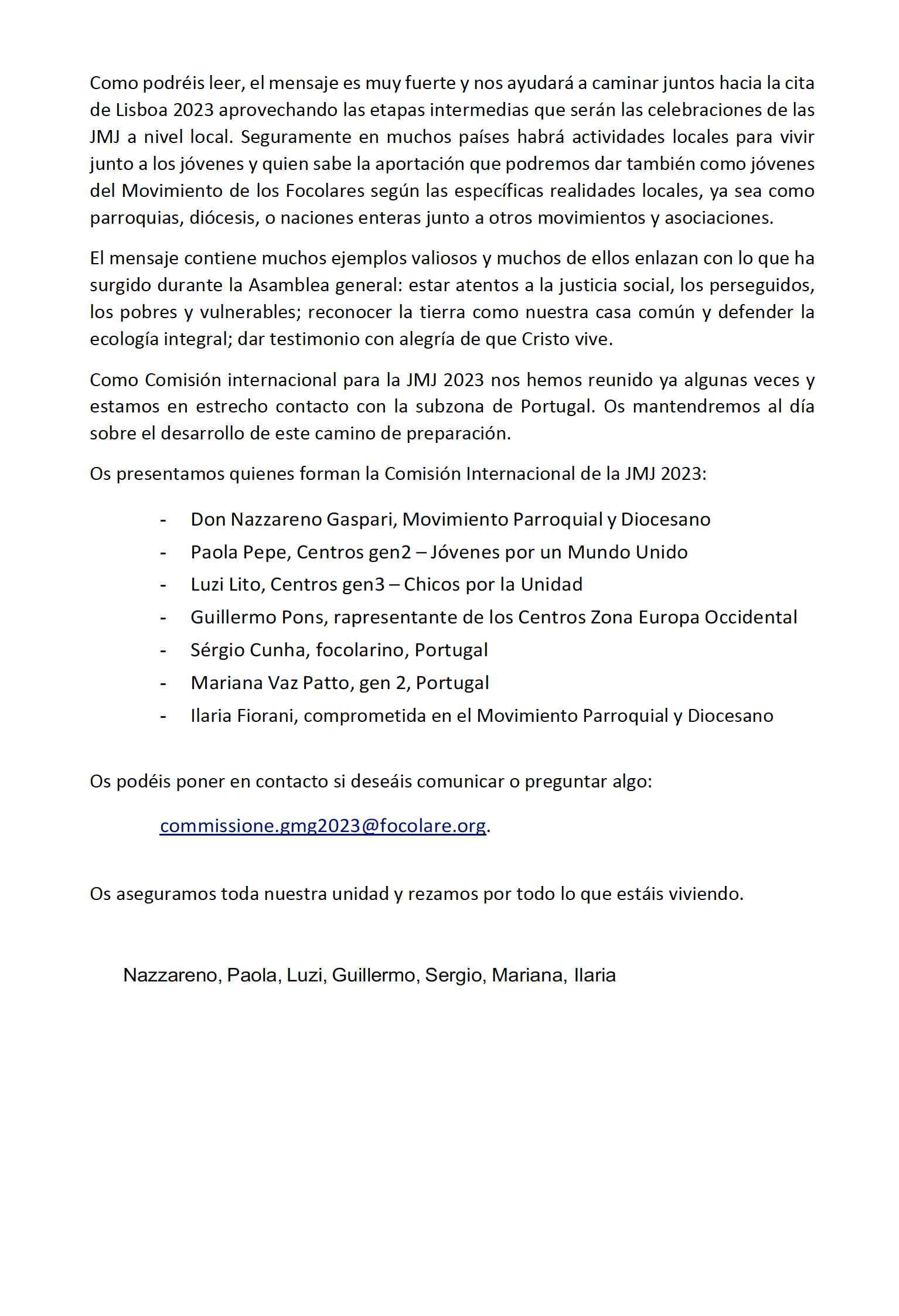 ES RGI GM 20211004 ES lettera commissione internazionale GMG 2023 2