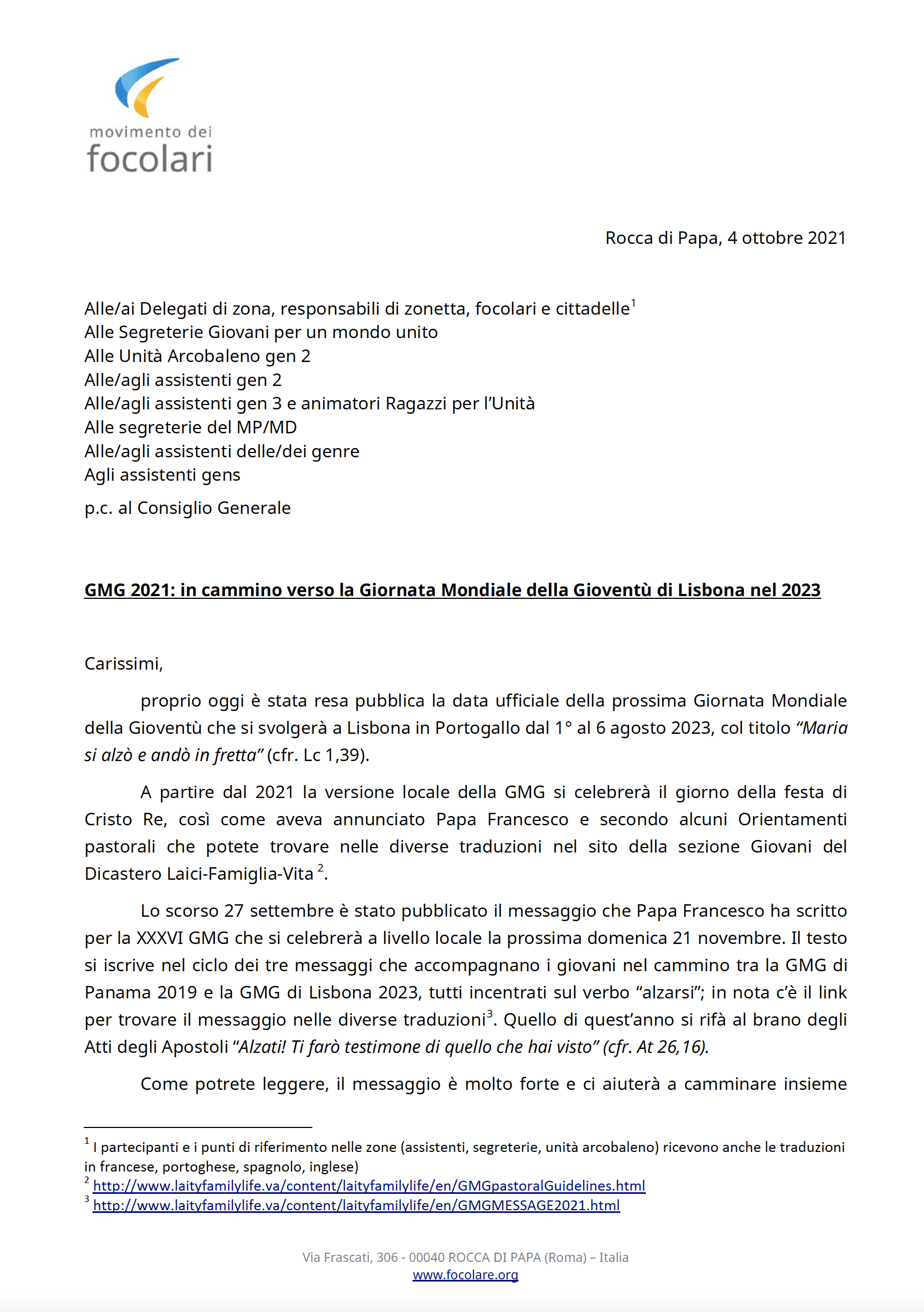 IT RGI GM 20211004 it lettera commissione internazionale GMG 2023 1